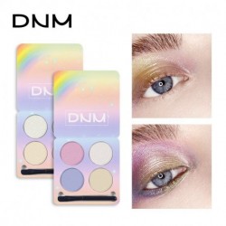 DNM four-color eye powder chameleon high-gloss matte glitter polarized eye shadow makeup set with brush
