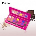       DNM high gloss 14 color eyeshadow pallete natural pearlescent color not easy to take off makeup with eye shadow brush cosmetic mirror make up palette