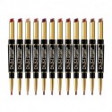 Dnm Lip Liner And Lipstick Pencil 12 Colors Double Matte Lip Stick Lip Gloss Pen Waterproof Non Staining Nude Pencil Makeup