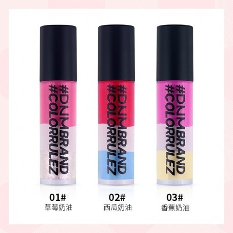 	DNM Ice Cream Lip Gloss 3 Colors Sweet Red Lip Tint Liquid Lipstick Waterproof Long Lasting Makeup Lip Glaze